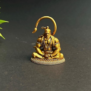 Hanuman Ji Idol in Brass Hindu God Statue for Puja Home Temple Decor Bajrangbali Murti for Protection Spiritual Gift Vastu Figurine