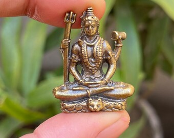 シヴァ神像 月とシヴァ神、祭壇用のシヴァ神偶像、トライデントと