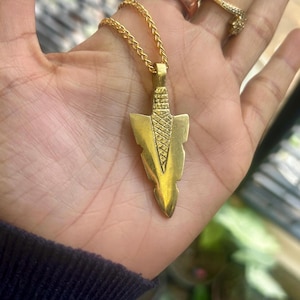 Handmade Arrowhead Pendant | Brass Arrowhead Necklace | Tribal Jewelry | Boho Pendant | Unique Gift for Nature Lovers