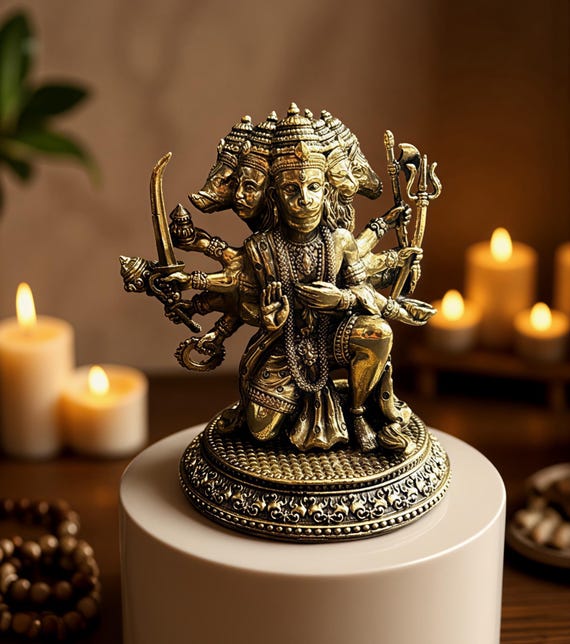 Panchmukhi Hanuman Idol Antique Hindu Hanuman Ji Statue Powerful