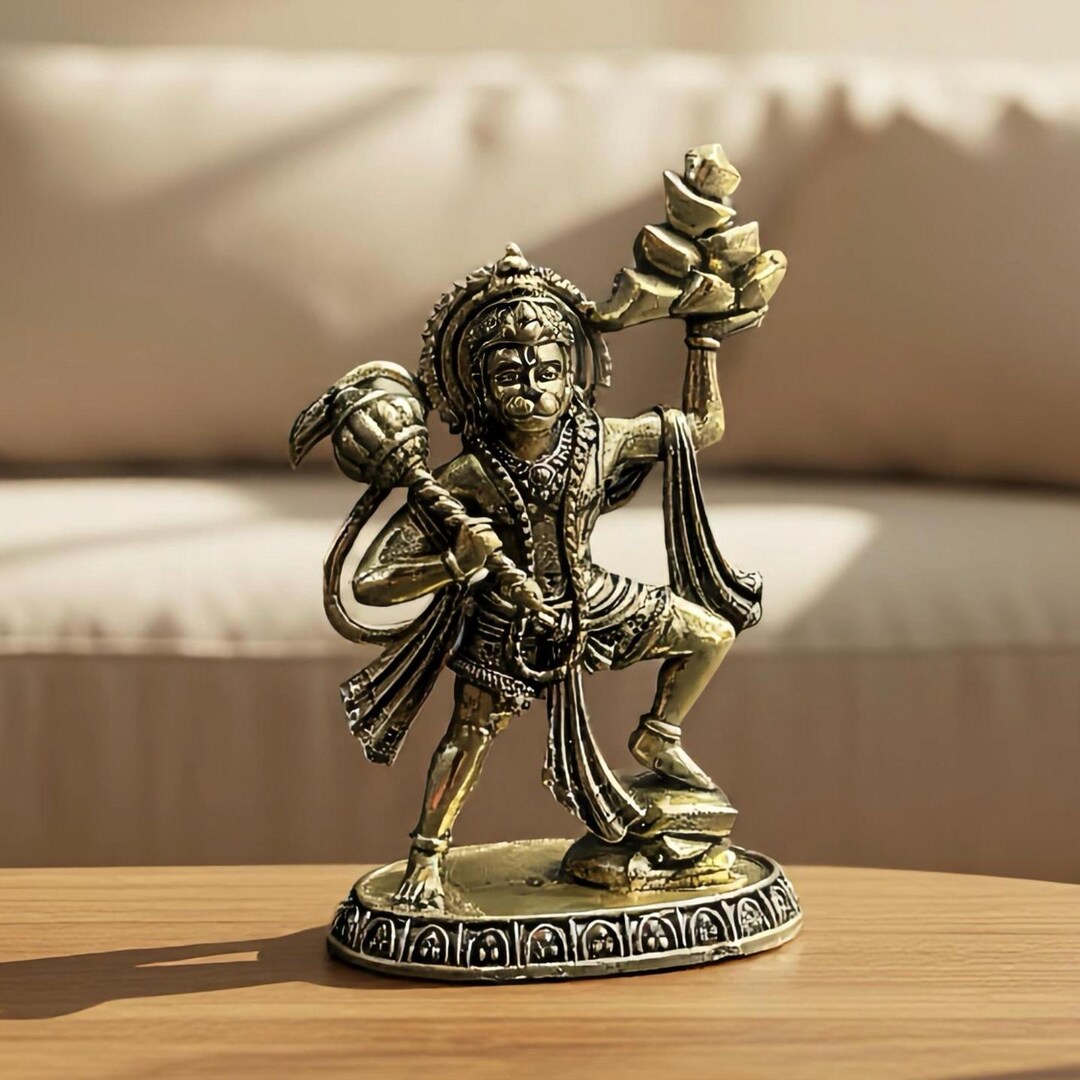 Brass Hanuman Ji Statue With Sanjivani Pahar Lord Hanuman Murti for ...