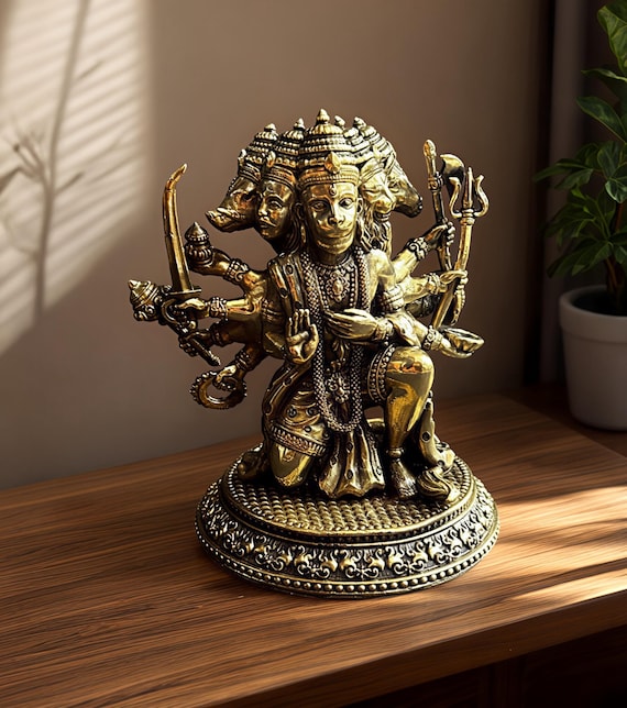 置物 hamuhamuchihamu Panchmukhi Hanuman Idol Antique Hindu Hanuman Ji Statue Powerful