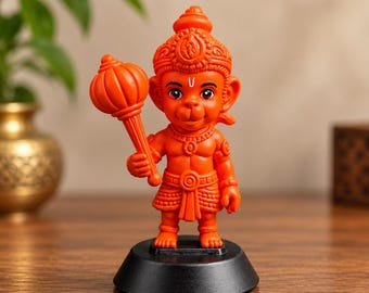 Resin Baby Hanuman Statue: Orange Bajrangbali Murti, Puja Decor - Etsy