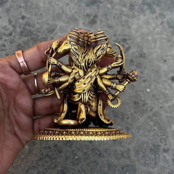 Panchmukhi ハヌマーン アイドル 真鍮ハヌマーン像 プージャ & ホーム