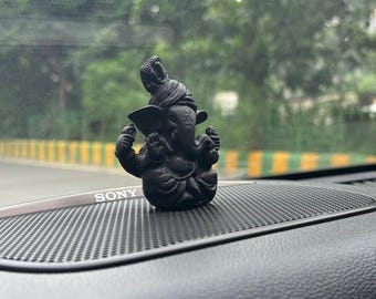 Tablero de instrumentos del coche Ganesha Pequeña estatua Ganesh Dios hindú Antiguo Pequeño Ídolo Ganesha Escultura Estatua Figura de bolsillo Ganesha Ganesha de la suerte