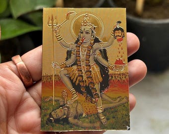 MAA kali poster Golden Foli Poster Fridge Magnet for good luck and protection mystical Kali Pocket poster Hindu Goddess Hinduism Spiritual