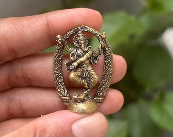 Ganesha Statue in Brass Lord Ganesha Idol Hindu God of Success Ganpati Murti for Home Temple Spiritual Décor & Gift Dancing Ganesha