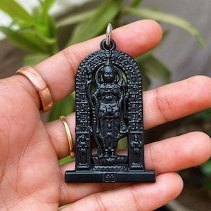 Shri Ram Pendant Hindu God Necklace Metal Ram Ji Pendant for Men & Women Spiritual Jewelry Lord Ram Amulet for Puja Gift