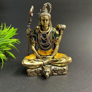 Shiva Statue Lord Shiva Statue Meditating Shiva Mahadev Statue Trishul Trident Hindu God Adiyogi Statue Indian God Statue Home Decor Idol