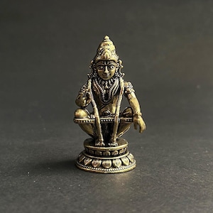Lord Ayyappa Statue | Hindu God Ayyappa Idol in Antique Finish | Pooja & Vastu Figurine for Home Temple | Swami Ayyappan Murti Decor