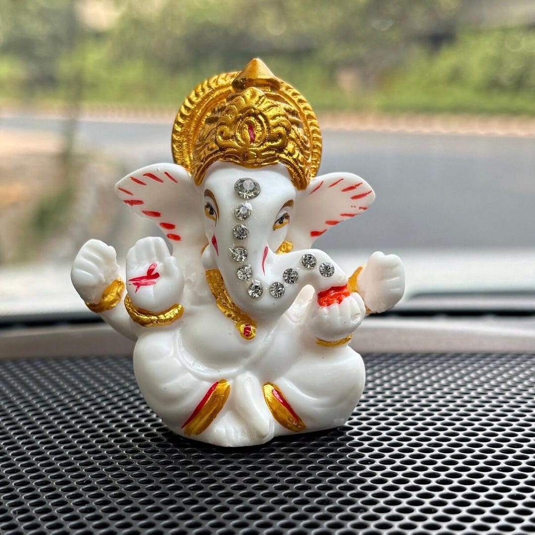 ガネーシャ像 – 車、家、寺院、オフィスのデスク用の小さな樹脂像
