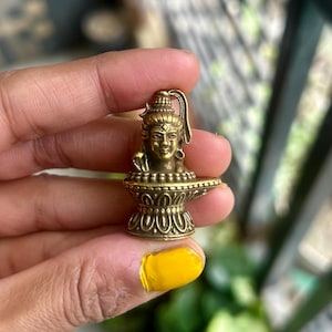 Brass Shivling – Sacred Shiva Lingam for Pooja Room & Meditation – Hindu God Idol for Spiritual Home Decor Shivling With Gangaji on Head