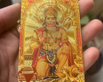Hanuman Picture Hanuman Antique Gold Foli picture Hanuman Fridge Magnate Blessing Hanuman