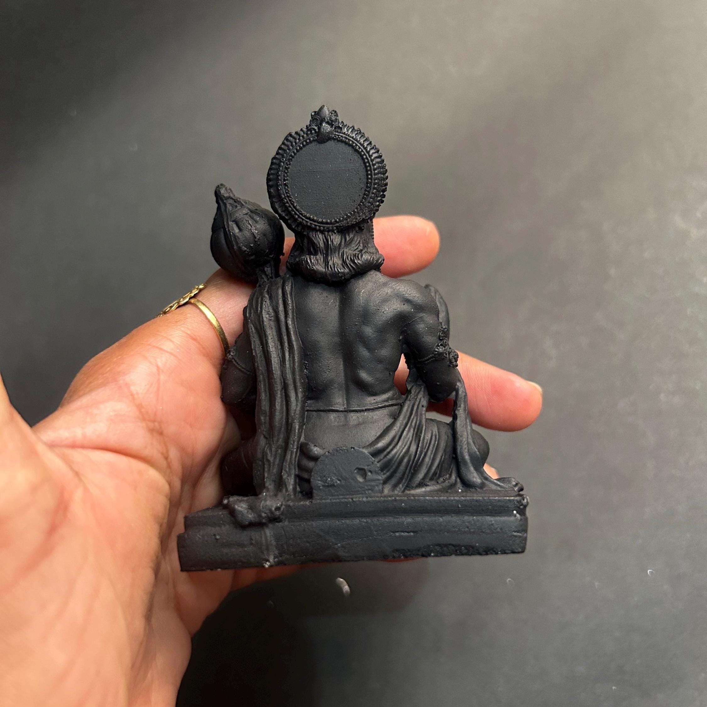 Idole Hanuman En Marbre – Fait Main – Finition Bronze – 8 Cm – Décoration Maison, Bureau Ou Voiture – Cadeau Spirituel Hindou