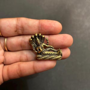 Lord Vishnu Statue Brass Hindu God Idol for Home Temple & Puja Divine Vishnu Murti Spiritual Decor Gift Antique Gold Finish
