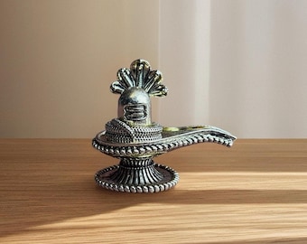 Shivling Mały Shiv Lingam Idol dla Pooja Hinduski bóg Shiva Lingam Mahadev Shivling dla domu Świątynia Duchowy prezent Mosiężny Shivling z Shesnag