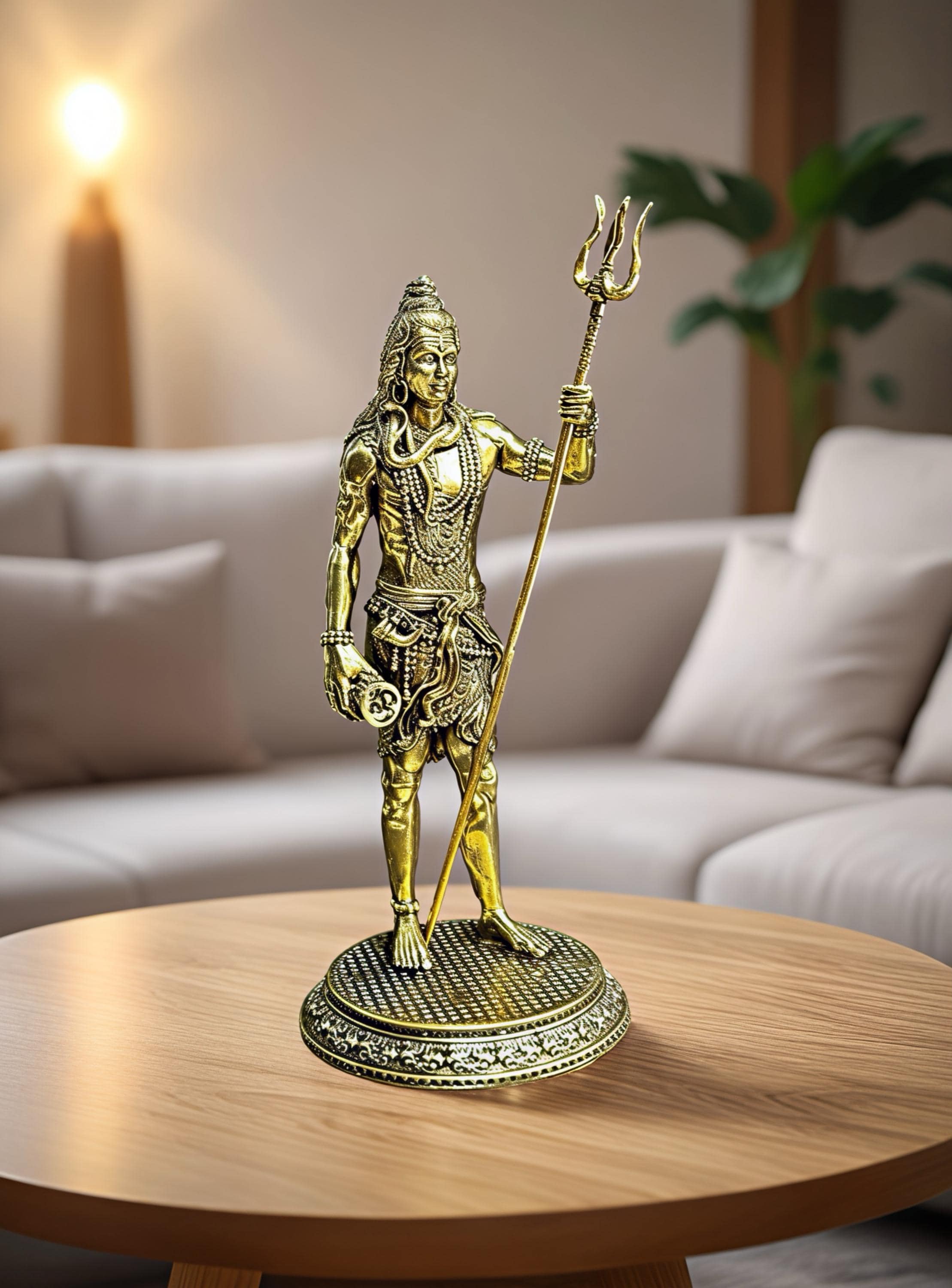 MESSING SHOOLAM VINTAGE Trishul Lord Shiva Trident Statue 36.8cm Höhe HK386 EUR 161,83 - PicClick DE
