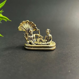 Laxmi Vishnu Statue with Sheshnag Goddess Laxmi Sitting at Lord Vishnu’s Feet Hindu Deity Idol for Pooja & Home Temple Decor Vishnu Laxmi