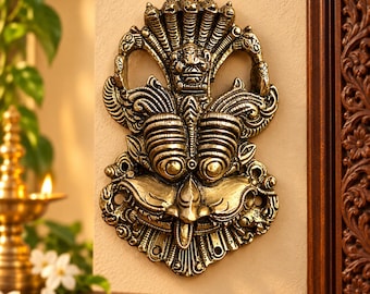 Vastu Brass Yali Wall Hanging Guardian Idol Indian Home Decor