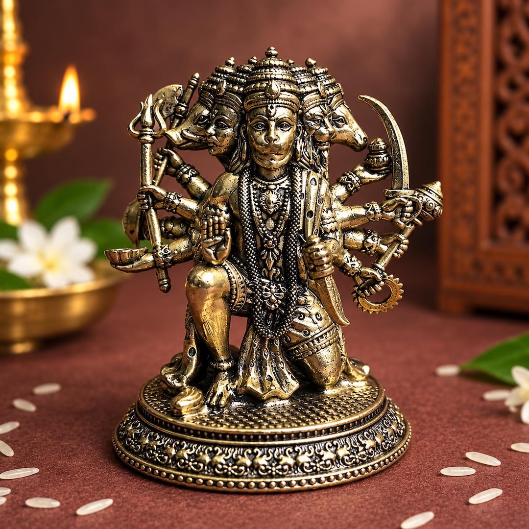 Panchmukhi Hanuman Idol Antique Hindu Hanuman Ji Statue Powerful