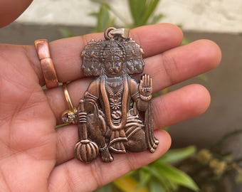 Collier homme pendentif Hanuman JI fait main, pendentif idole fait main, pendentif homme, bijoux dieu hindou indien, pendentif Diety Panchmukhi hanuman