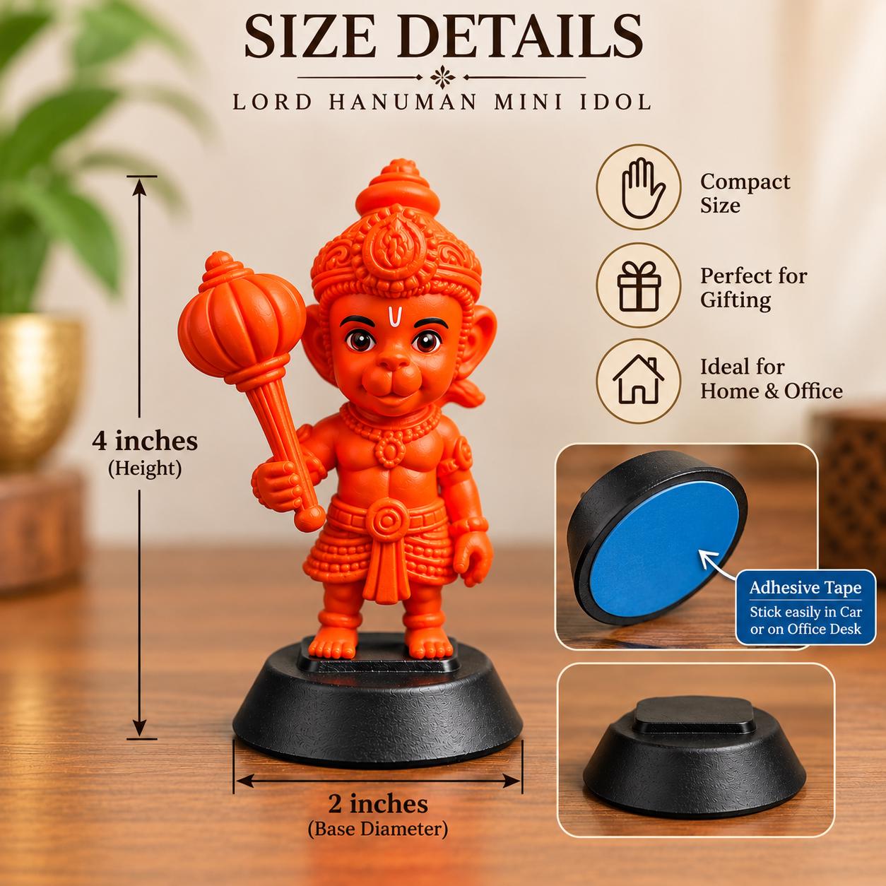 Resin Baby Hanuman Statue: Orange Bajrangbali Murti, Puja Decor - Etsy