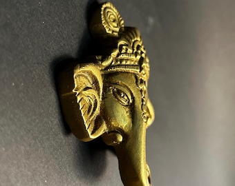Ganesha de latón para colgar en la pared: decoración hindú del dios elefante