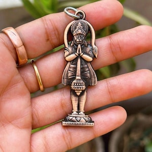 Hanuman JI Pendant Men Necklace, Handmade Idol Pendant, Men&#39;s Pendant, Indian Hindus god Jewelry, Diety Pendant.