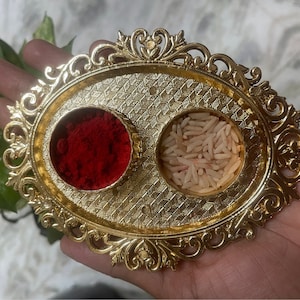 Haldi Kumkum Box Used As Wedding Gift . Pooja purpose Gift Tikka Pot Old Hindu Kumkum Box Hand Crafted Meenakshi kumkum box India Gift