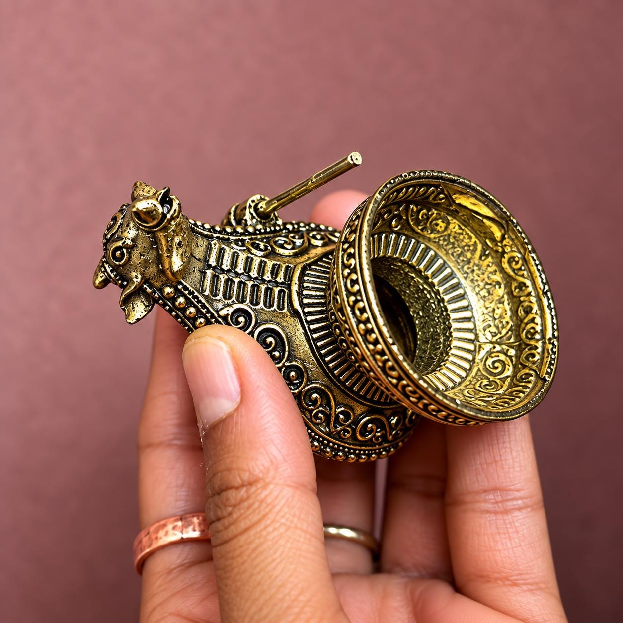 Brass Shiva Lingam With Trishul & Naga Shivling for Worship Temple