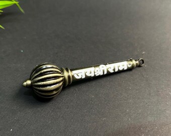Metal Hanuman Ji Gada: Strength & Protection Symbol, Hindu Decor