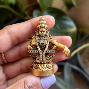 Ayyappa Statue Lord Ayyappa Idol for Pooja Swamy Ayyappan Home Temple Decor Antique Brass Hindu Murti Spiritual Gift South Indian God
