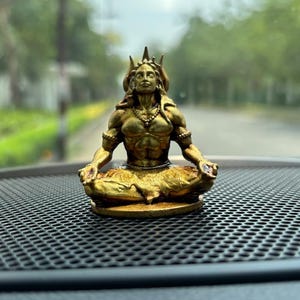 Shiva Statue Lord Shiva Statue Meditating Shiva Mahadev Statue Trishul Trident Hindu God Adiyogi Statue Indian God Statue Car Dashboard Shiv