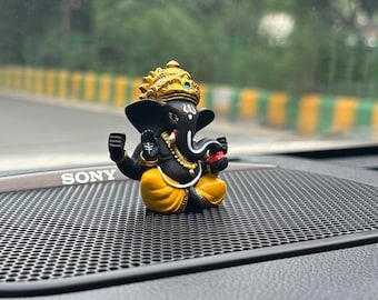 Elegante handgemachte Ganesha-Statue Premium Ganesh-Figur für Hausschrein Hindu-Elefantengott-Skulptur Einzigartiges spirituelles Geschenkauto Ganesha