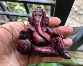 手作りの金のガネーシャ像：ヒンドゥー教の知恵の神、5.5インチ - Etsy