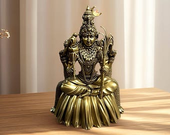 Estatua de latón Rajrajeshwari Devi, ídolo Tripura Sundari para la habitación Pooja
