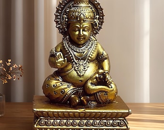 Kuber Statue God of Wealth Kuber Statue Hindu God of Wealth Handcrafted Kuber Statue Kuber Statue Money God Gift for all Brass Kuber