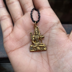 Shiva Necklace | Adiyogi Pendant for Meditation | Dhyan Shiva Jewelry | Mahadev Trident Necklace | Spiritual Gift for Men and Women