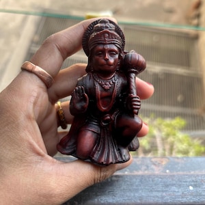 Hanuman Statue Small Bajrangbali Idol for Car, Home, Temple Lord Hanuman Murti Hanuman Ji Figurine Pooja Gift Spiritual Decor