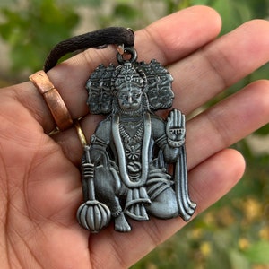 Five Face Hanuman Ji Pendant Panchmukhi Hanuman Necklace Metal Spiritual Amulet Hindu Protection Talisman Mahaveer Hanuman Locket