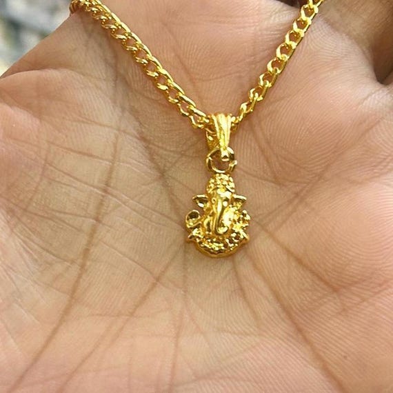 Cute Ganesha Pendant | Ganpati Necklace for Kids & Adults | Lord Ganesha Jewelry | Hindu God Pendant Good Luck Prosperity Charm