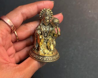 Brass Hanuman Ji Idol: Hindu God Statue for Puja, Vastu