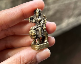 Maa Durga Brass Statue Small Hindu Goddess Idol Durga Murti for Pooja Room Navratri Decor Divine Energy Gift Indian Temple Figurine