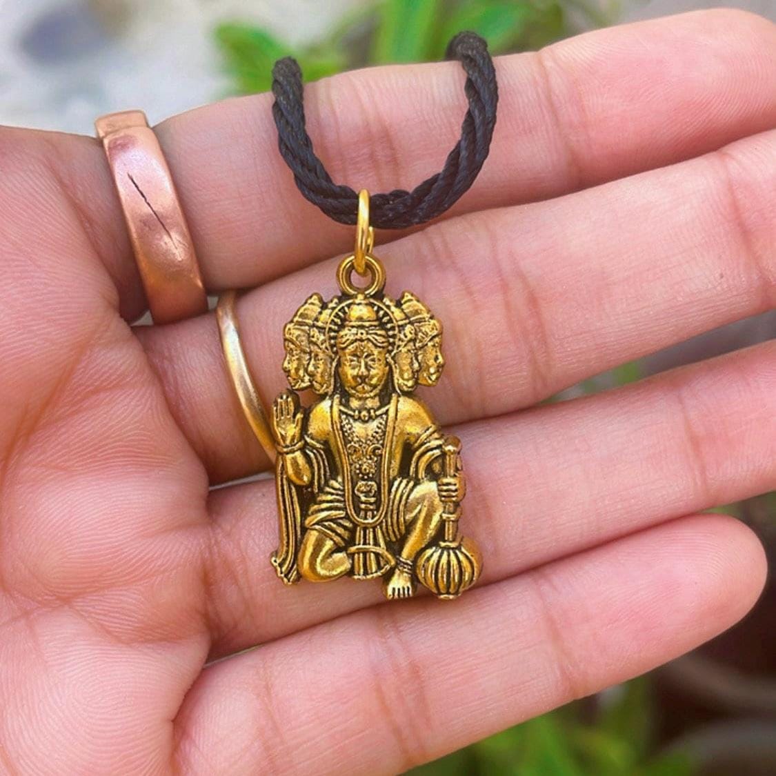 Panchmukhi Handmade Hanuman JI Pendant Men Necklace, Handmade Idol Pendant, Men's Pendant, Indian Hindus god Jewelry, Diety Pendant.