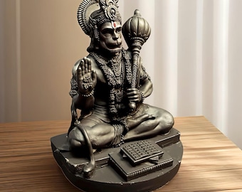 Hanuman Ji Statue Bajrangbali Idol for Puja Room, Gift, Car Dashboard Hanuman Ji Resin Murti Bajrangbali Statue for Altar and Decor