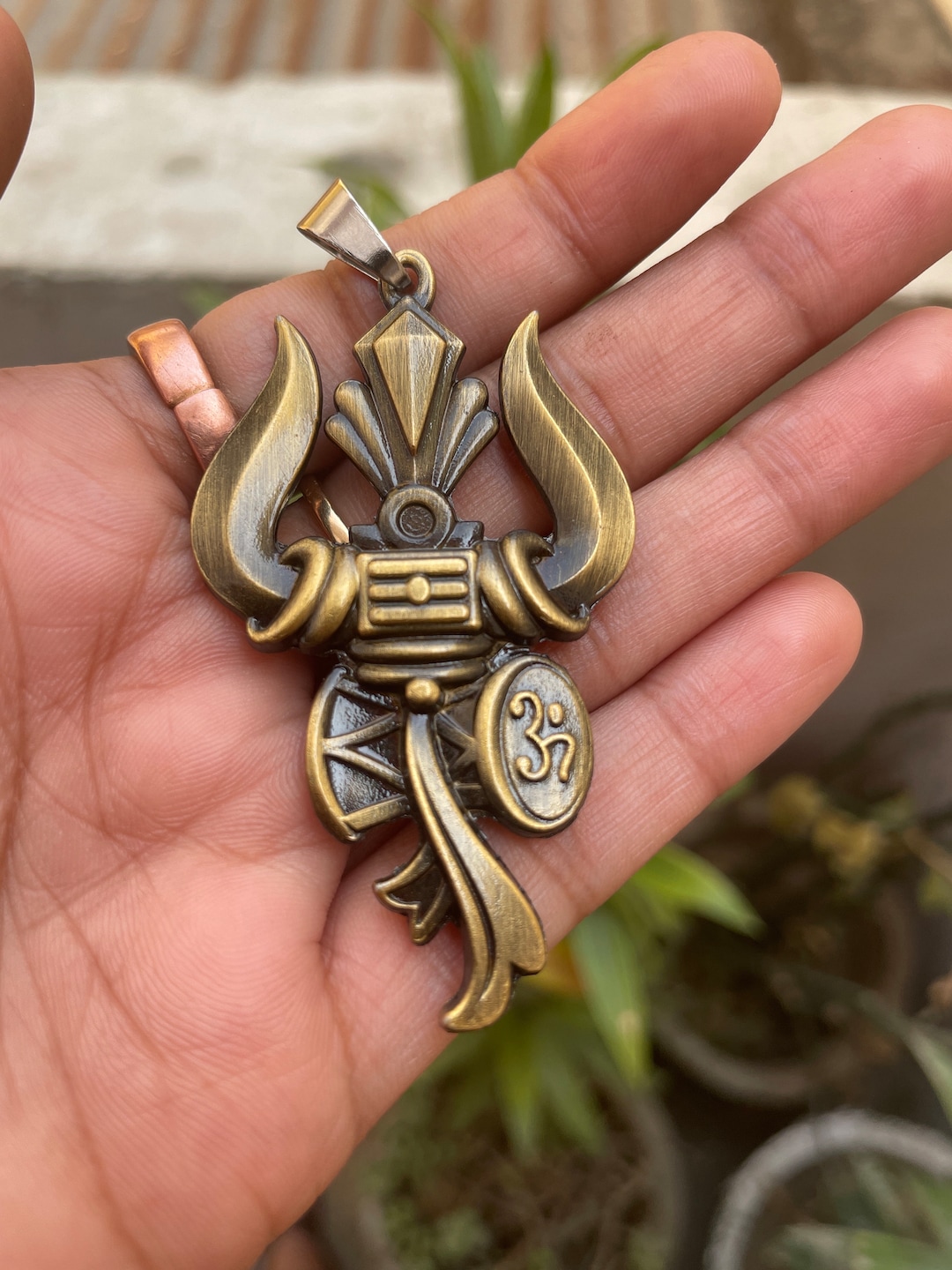 Shiva Necklace / Gold Shiva Trident Pendant / Divine Masculine