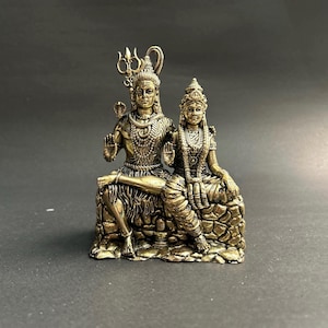 Shiv Parvati Brass Statue | Hindu God Idol for Home Temple | Brass Shiva Parvati Murti | Indian Pooja Decor | Spiritual Gift Sculpture