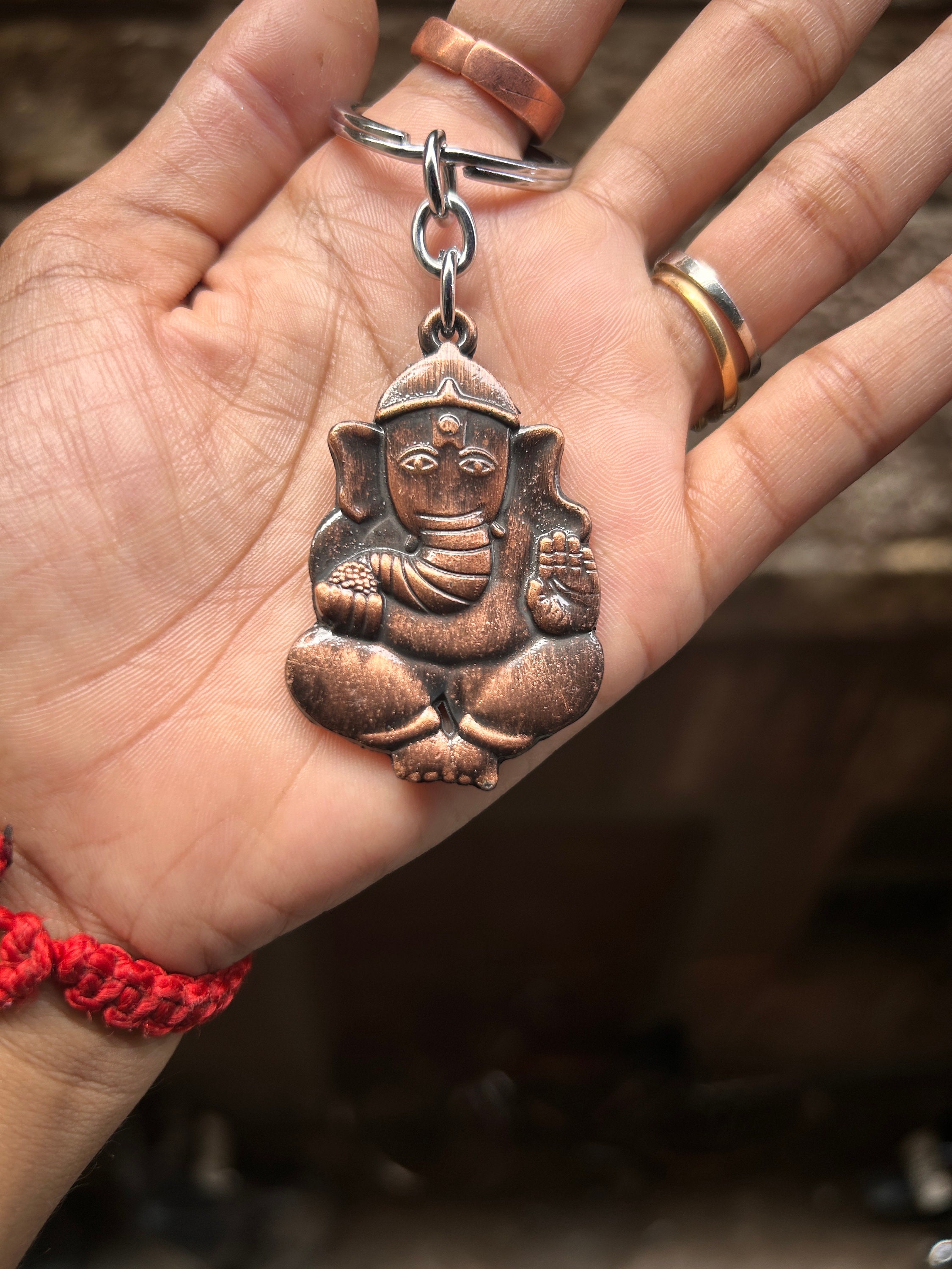 Portachiavi Da Parete ECraftIndia Lord Ganesha In Legno Con 5 Ganci - Decorazione Religiosa E Regalo