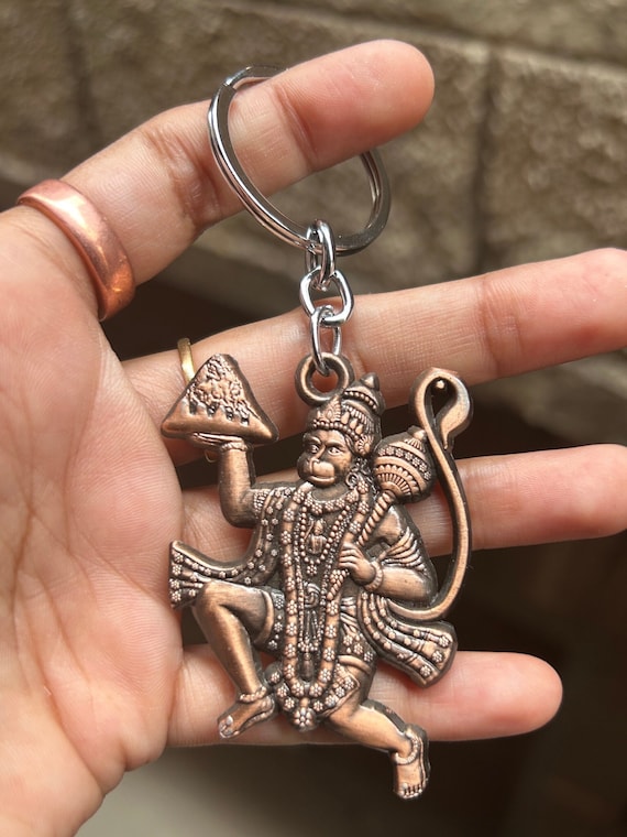 Handmade Hanuman JI Key ring Handmade Idol Gift key ring for Man Indian Hindus god Jewelry Diety Key Rings Hanuman ji Idol Pahar Hanuman