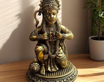 Hanuman Statue with Ram Sita | Hindu Pooja Murti